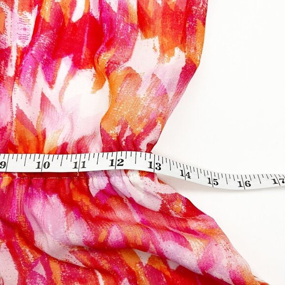 Show Me Your Mumu Rorey Romper Women's Large Pink Orange White Print Beachy - Picture 8 of 12